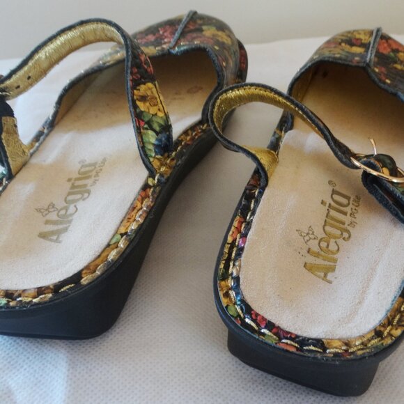 Alegria 37/7.5 Tuscany TUS-633 Mule Clog Shoes Floral Leather - Picture 6 of 8